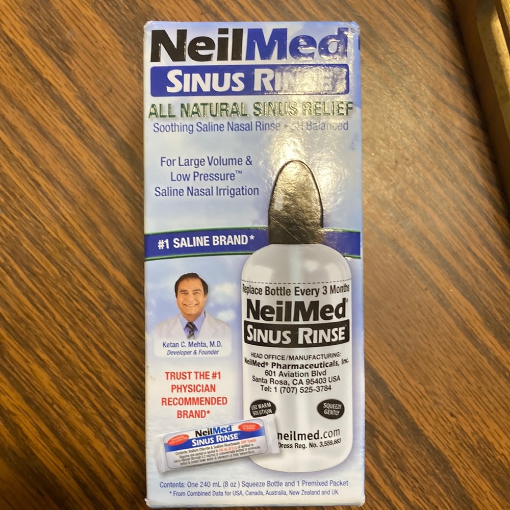 Neilmed sinus relief one 8oz bottle and 1 premixed packet new never opened
